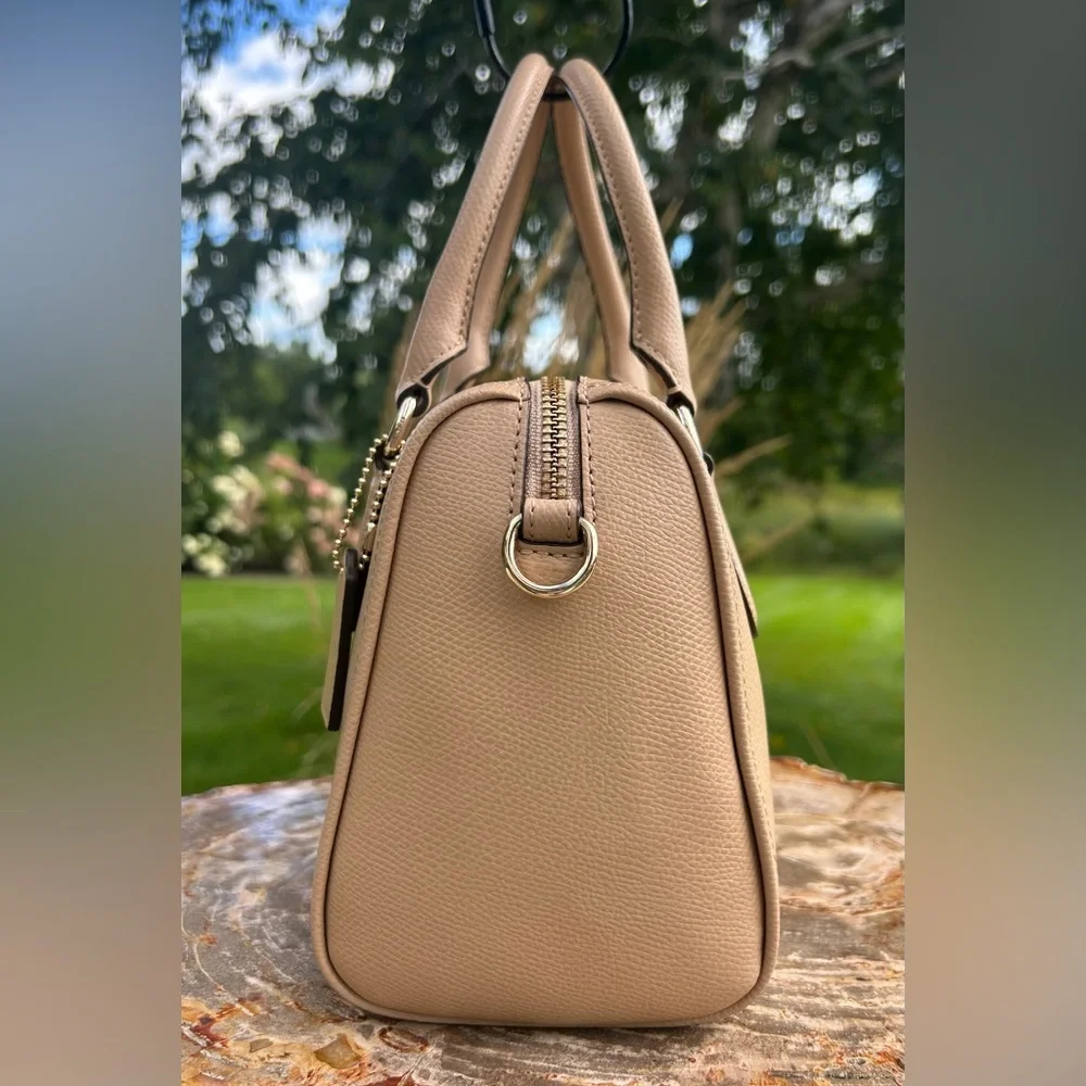 Coach Mini Bennet Sand Crossgrain Leather Satchel F33329 EUC Like New